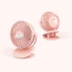 720° Portable Clip LED Light USB Mini Fan Rechargeable 2000mAh Cooler Desktop Home Super Mute Small Air Fans