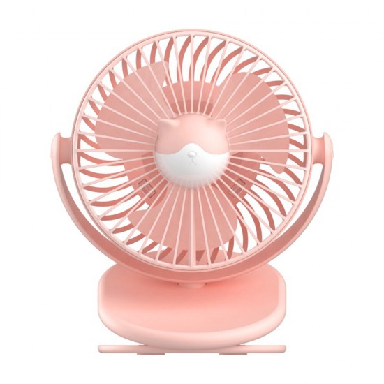 720° Portable Clip LED Light USB Mini Fan Rechargeable 2000mAh Cooler Desktop Home Super Mute Small Air Fans