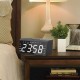 AM /FM LED Mirror Digital Alarm Clock Night Light Thermometer USB Bedside Clock