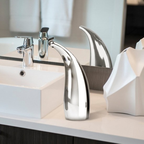 Automatic Infrared Motion Sensor Hand Liquid Soap Dispenser Bathroom Kitchen-ceramic white