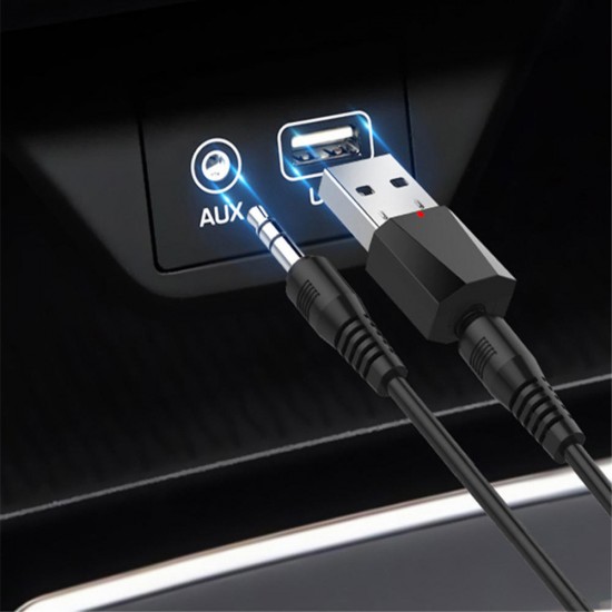 2 In 1 bluetooth 4.2 LED Indicator Mini USB 3.5mm AUX Audio Receiver Adapter For Stereo Computer MP3 Player TV Car Radio Speaker