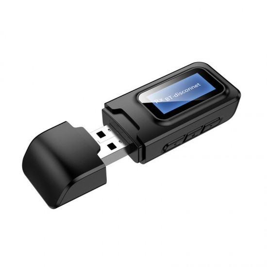 2in1 LCD Display bluetooth V5.0 EDR Receiver Transmitter 3.5mm Aux A2DP USB Adapter for Speaker Headphone TV PC Desktop Laptop Smart Phone 2in1 LCD Display bluetooth V5.0 EDR Receiver Transmitter 3.5mm Aux A2DP USB Adapter for Speaker Headphone TV PC Desktop Laptop Smart Phone