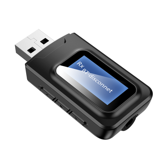 2in1 LCD Display bluetooth V5.0 EDR Receiver Transmitter 3.5mm Aux A2DP USB Adapter for Speaker Headphone TV PC Desktop Laptop Smart Phone 2in1 LCD Display bluetooth V5.0 EDR Receiver Transmitter 3.5mm Aux A2DP USB Adapter for Speaker Headphone TV PC Desktop Laptop Smart Phone