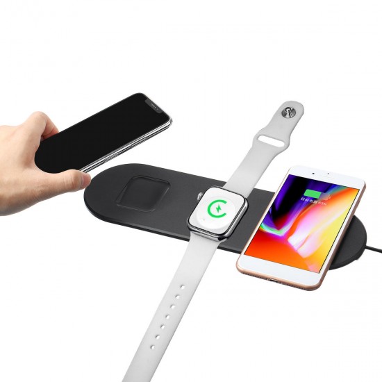 3 IN1 Wireless Charger Pad for For Apple Watch 4 3 2 1 for iPhone X XR Xs Max Fast Wireless Charger Pad 3 IN1 Wireless Charger Pad for For Apple Watch 4 3 2 1 for iPhone X XR Xs Max Fast Wireless Charger Pad