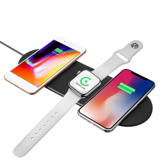 3 IN1 Wireless Charger Pad for For Apple Watch 4 3 2 1 for iPhone X XR Xs Max Fast Wireless Charger Pad