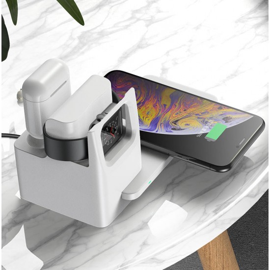 3 in 1 Wireless Charger Multifunctional Wireless Charger Combo for iPhone Watch for Airpod Charging Station 3 in 1 Wireless Charger Multifunctional Wireless Charger Combo for iPhone Watch for Airpod Charging Station