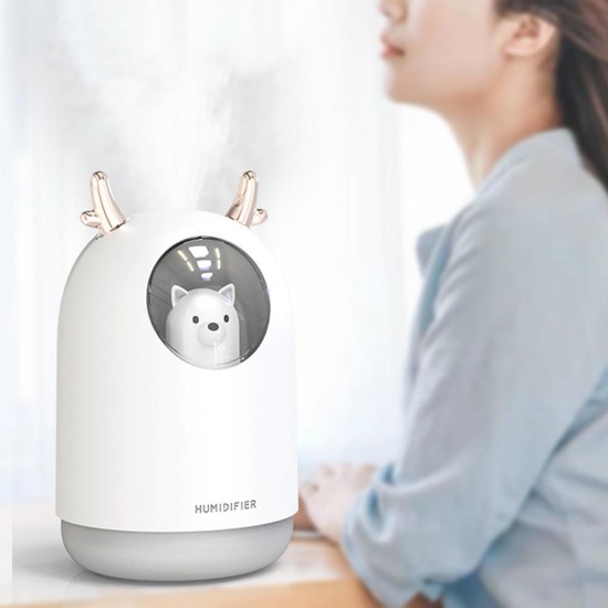 300ml USB Cartoon Ultrasonic Humidifier Aromatherapy Essential Oil Diffuser with LED Night Light