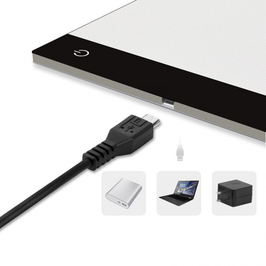3.5mm Slim A4 Size USB LED Illuminated Tracing Light Box Copy Drawing Board Pad Table