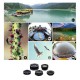 5 in 1 Universal Professional Mobile Phone Photography HD Glass Phone Lens 198° Fisheye Lens 15X Macro Lens 0.63X Super Wide Angle Lens 2X Telescope Lens CPL Lens with Phone Clip and Storage Bag