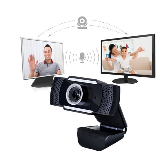 720P/480P HD Wide Angle USB Webcam Conference Live Auto-Focusing Computer Camera Built-in Noise Reduction Microphone for PC Laptop