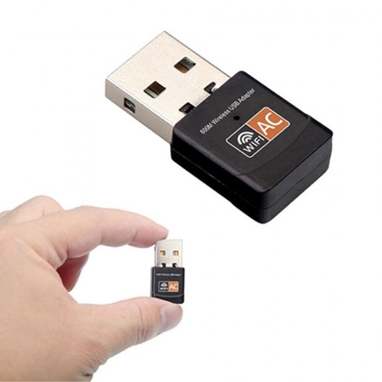 AC600M Portable Mini 600Mbps 2.4G/5G Dual Band Connection Wireless USB Adapter WiFi Receiver Network Card for PC Laptop Desktop for Macbook Notebook
