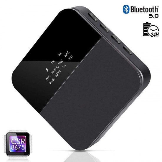 B20 bluetooth 5.0 Audio Transmitter Receiver HD Low Latency Stereo TV PC Car Wireless Adapter Bluetooth Audio 3.5mm Adapter for TV Headset for Smart Phone Tablet