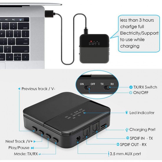 B20 bluetooth 5.0 Audio Transmitter Receiver HD Low Latency Stereo TV PC Car Wireless Adapter Bluetooth Audio 3.5mm Adapter for TV Headset for Smart Phone Tablet B20 bluetooth 5.0 Audio Transmitter Receiver HD Low Latency Stereo TV PC Car Wireless Adapter Bluetooth Audio 3.5mm Adapter for TV Headset for Smart Phone Tablet