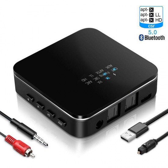 B20 bluetooth 5.0 Audio Transmitter Receiver HD Low Latency Stereo TV PC Car Wireless Adapter Bluetooth Audio 3.5mm Adapter for TV Headset for Smart Phone Tablet
