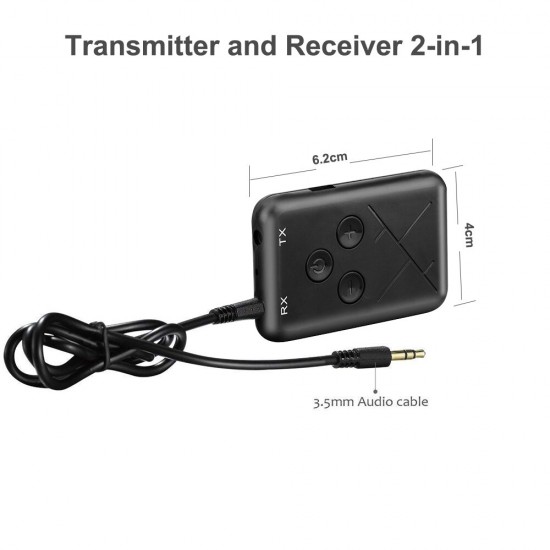 Hi-fi bluetooth V4.2 Transceiver Adapter 2 in 1 Stereo 3.5mm Audio Music Wireless RX TX Low Latency Stereo Transmitter Receiver