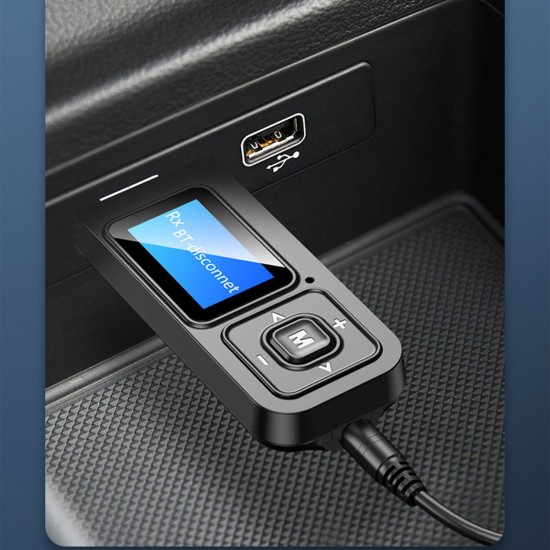 LCD Digital Display bluetooth Adapter Hands-free Call Stereo bluetooth Receiver Transmitter For Car