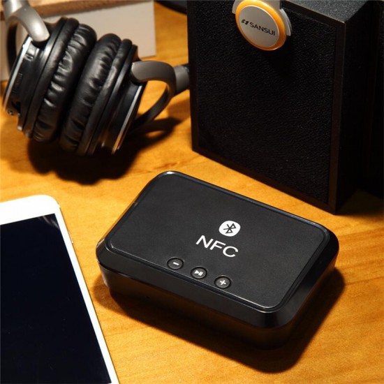 NFC-enabled bluetooth V4.1 Audio Transmitter Receiver 3.5mm Aux 2RCA Wireless Audio Adapter For Car TV PC Speaker