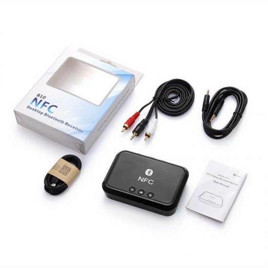 NFC-enabled bluetooth V4.1 Audio Transmitter Receiver 3.5mm Aux 2RCA Wireless Audio Adapter For Car TV PC Speaker