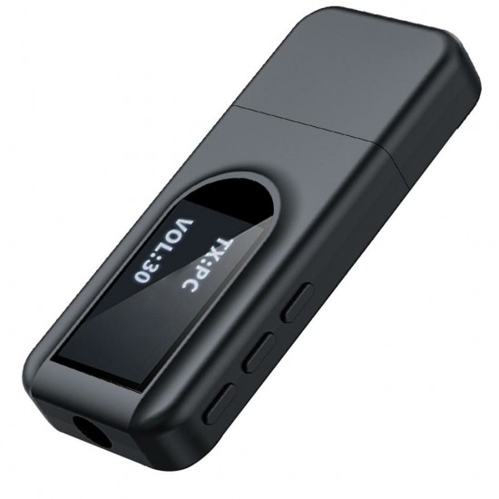 USB bluetooth 5.0 Transmitter Receiver 3.5mm AUX Jack LCD Display Wireless Adapter For TV Stereo Speaker Earphone USB bluetooth 5.0 Transmitter Receiver 3.5mm AUX Jack LCD Display Wireless Adapter For TV Stereo Speaker Earphone