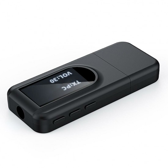 USB bluetooth 5.0 Transmitter Receiver 3.5mm AUX Jack LCD Display Wireless Adapter For TV Stereo Speaker Earphone USB bluetooth 5.0 Transmitter Receiver 3.5mm AUX Jack LCD Display Wireless Adapter For TV Stereo Speaker Earphone