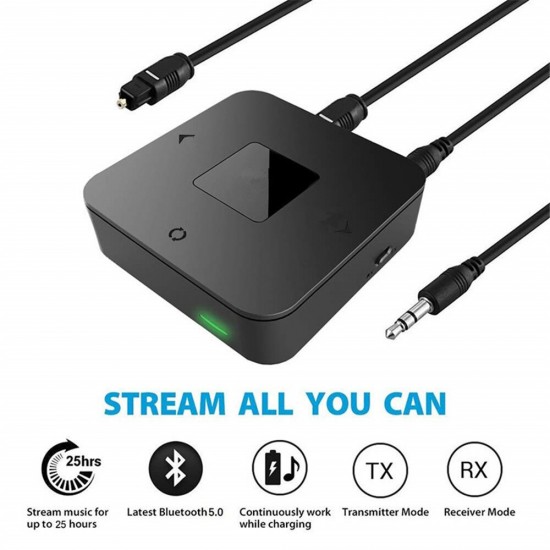 bluetooth 5.0 Receiver Transmitter Wireless 3.5mm AUX Audio Jack Music Adapter For TV Speaker