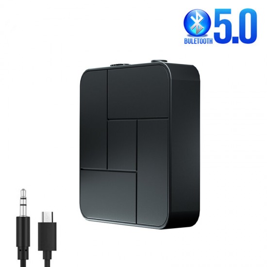 bluetooth Receiver Transmitter BT 5.0 Audio 3.5mm AUX Jack USB Dongle Wireless Adapters Handsfree Call Mic For Car TV Speaker