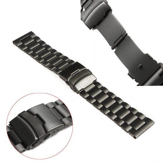 Black Metal Stainless Steel Watch Wrist Band Strap for Fenix 3/HR