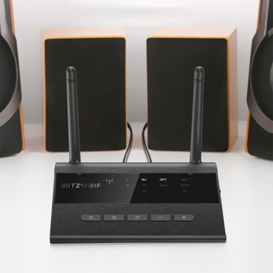 BW-BR5 3 In 1 Bypass bluetooth V5.0 Audio Transmitter Receiver 3.5mm Aux Wireless Audio Adapter Low Latency 80m/262ft Long Range For TV PC Headphone Car Stereo System Home Sound System BW-BR5 3 In 1 Bypass bluetooth V5.0 Audio Transmitter Receiver 3.5mm Aux Wireless Audio Adapter Low Latency 80m/262ft Long Range For TV PC Headphone Car Stereo System Home Sound System