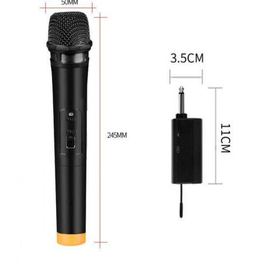 DC 12V UHF 2 Channel Dual Wireless Handheld Microphone Speaker Mics w/ Receiver