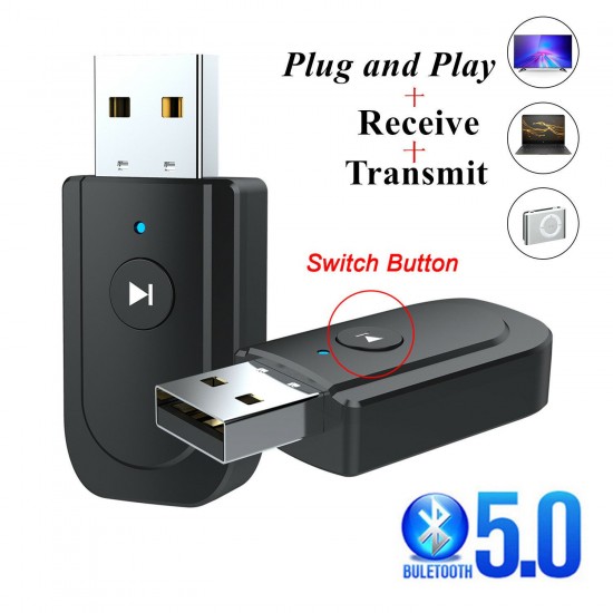 SY318 bluetooth 5.0 Audio Receiver Transmitter Adapter 3.5mm Jack AUX USB Stereo Music Wireless Adapter for TV Car PC Headphones