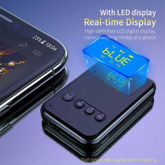 K6 3 In 1 Bluetooth V5.0 FM Audio Transmitter Receiver 3.5mm Aux Wireless Audio Adapter LED Digital Display For TV K6 3 In 1 Bluetooth V5.0 FM Audio Transmitter Receiver 3.5mm Aux Wireless Audio Adapter LED Digital Display For TV