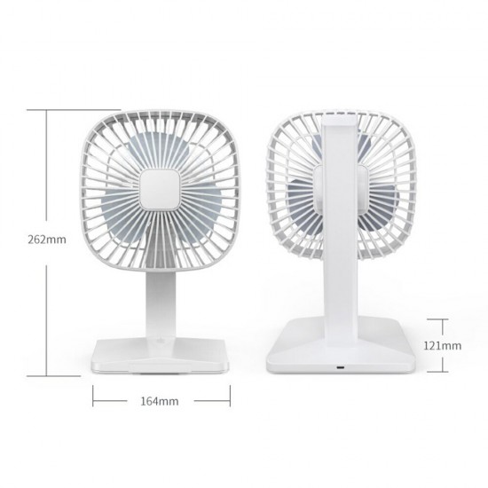 2000mAh Portable Mini Adjustable Speeds Silent USB Rechargable Desktop Fan with Phone Holder Stand