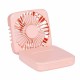 Portable Mini Adjustable Speeds Silent USB Rechargable Desktop Fan with Mirror and Phone Holder Stand