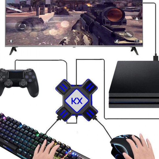 KX USB Game Controllers Adapter Converter Video Game Keyboard Mouse Converter for Switch/Xbox/PS4/PS3 KX USB Game Controllers Adapter Converter Video Game Keyboard Mouse Converter for Switch/Xbox/PS4/PS3