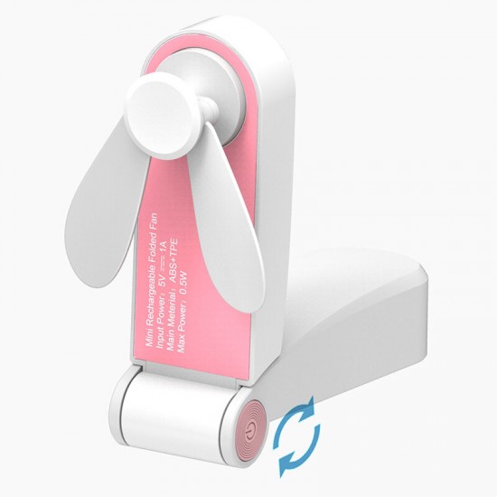 Portable Handheld Rechargeable Mini Desktop USB Fan Adjustable Wind Speed Household Office Folding Electric Fan