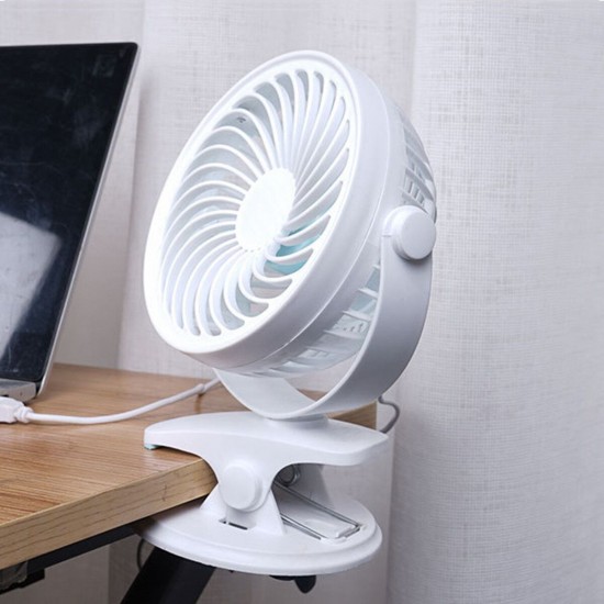 Portable Fan Rechargeable 360° Rotation Clip Mini USB Fan Car Desk