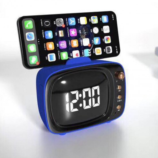 Portable Retro Speaker TV Design Mobile Phone Holder Stand bluetooth Alarm Clock Portable Retro Speaker TV Design Mobile Phone Holder Stand bluetooth Alarm Clock