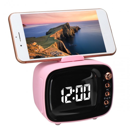 Portable Retro Speaker TV Design Mobile Phone Holder Stand bluetooth Alarm Clock Portable Retro Speaker TV Design Mobile Phone Holder Stand bluetooth Alarm Clock