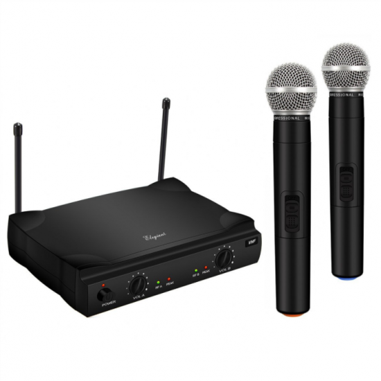 Professional System Wireless Microphone UHF 2 Channel Dual Handheld Karaoke Home