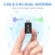 1200Mbps USB bluetooth 5.0 Dongle Adapter Dual Band Wireless Lan Wi-Fi Ethernet Antenna Dongle for PC Computer