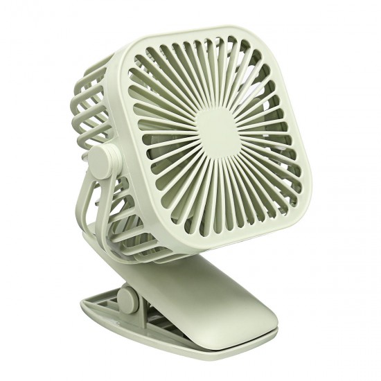 Square Shape USB Charging Mini Cooling Fan with Clip Head Desktop Small Fan