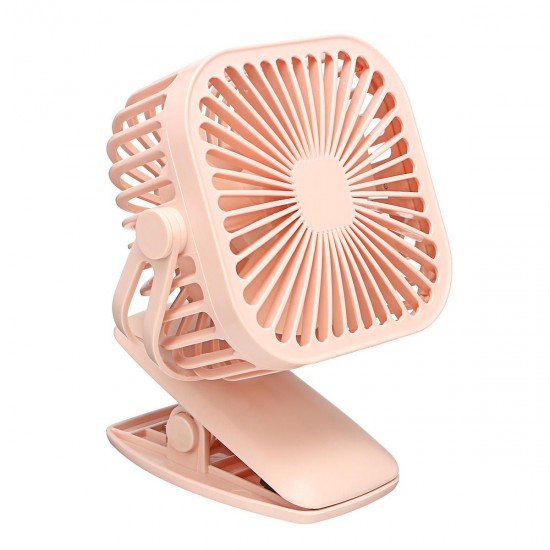 Square Shape USB Charging Mini Cooling Fan with Clip Head Desktop Small Fan