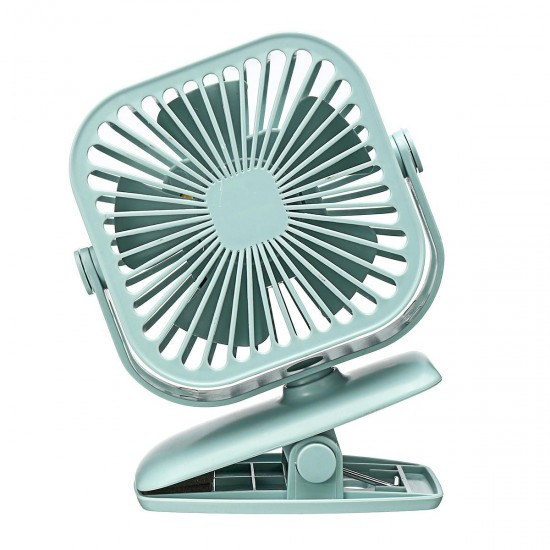 Square Shape USB Charging Mini Cooling Fan with Clip Head Desktop Small Fan