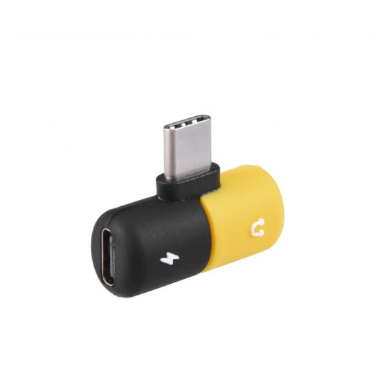 Universal Type-c to Dual Type-c Fast Charging Audio Music Adapter Converter for Type-c Mobile Phone