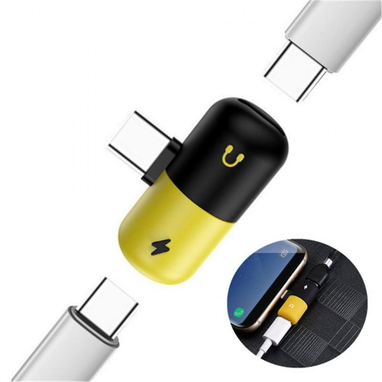 Universal Type-c to Dual Type-c Fast Charging Audio Music Adapter Converter for Type-c Mobile Phone Universal Type-c to Dual Type-c Fast Charging Audio Music Adapter Converter for Type-c Mobile Phone