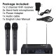 V2020 VHF Wireless Microphone System Cordless Dual Handheld Mic Karaoke Singing