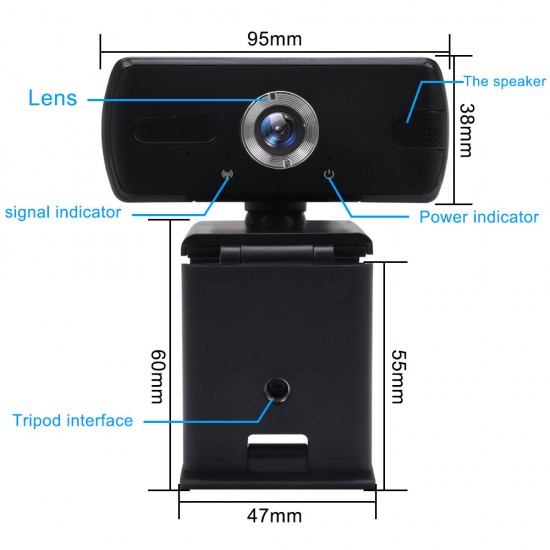 WLSXT-01 1080P HD Widescreen Video Webcam Convenient Live Broadcast PC Camera with Built-In Hd Microphone for MacBook