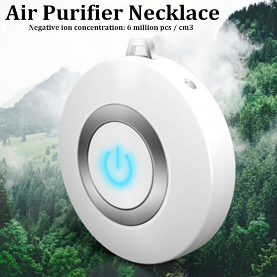Wearable Air Purifier Necklace Ionizer Ion Generator Odor and Smoke Remover