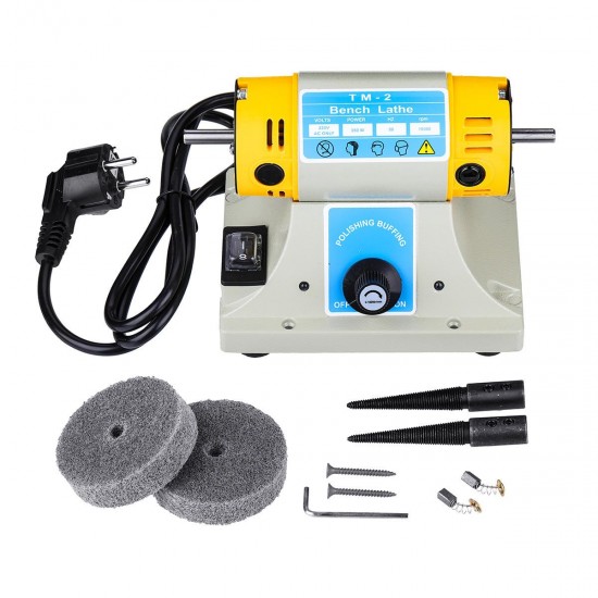 US/EU 350W Adjustable Speed Mini Polishing Machine For Dental Jewelry Motor Lathe Bench Grinder Kit