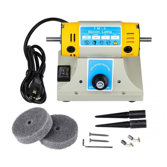 US/EU 350W Adjustable Speed Mini Polishing Machine For Dental Jewelry Motor Lathe Bench Grinder Kit